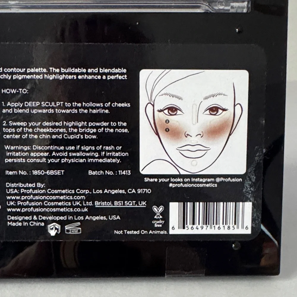 Profusion Cosmetics Highlight & Contour II Palette w/Max Green Glitter Eyeliner